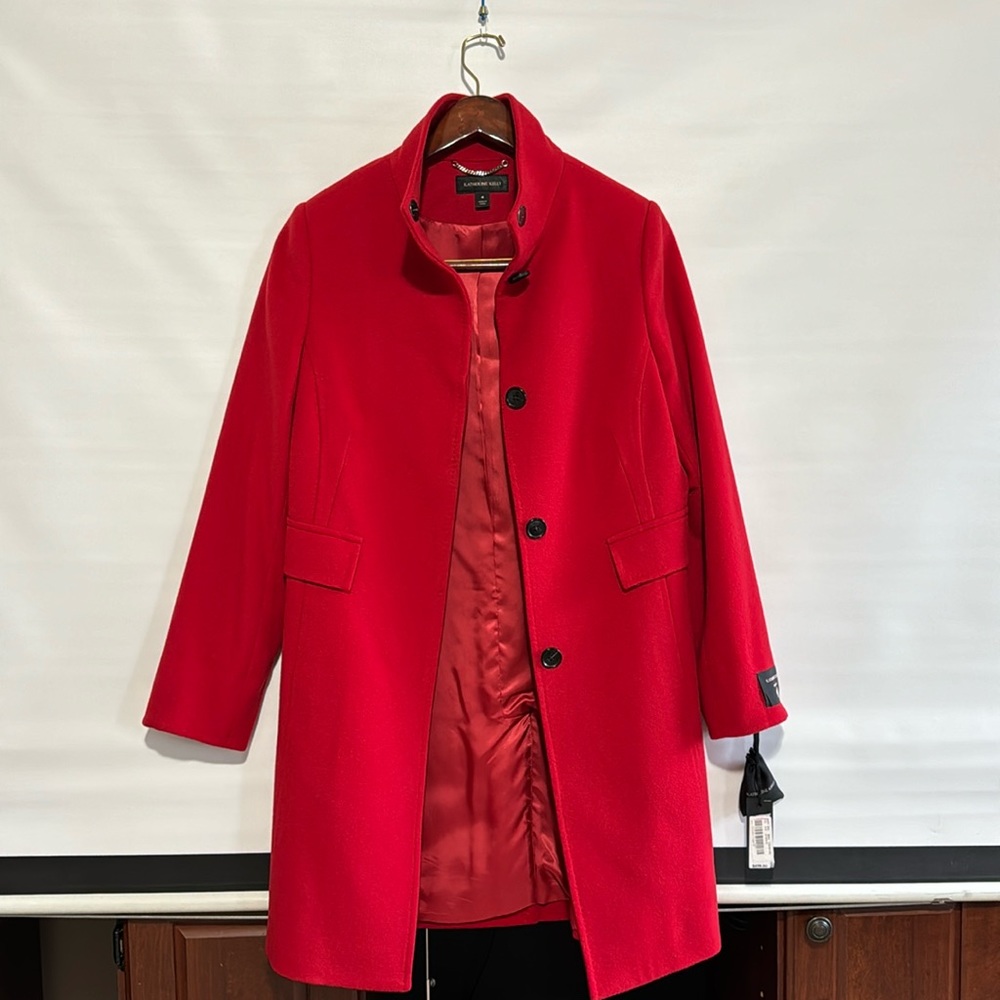 NWT. Catherine Kelly 100% wool red coat